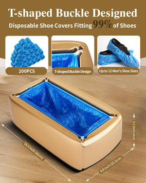 2025 Upgraded Shoe Cover Dispenser Automatic Machine with 200Pcs Disposable Covers and Fits Most Shoes Size, Ideal Indoor Use for Home, Office, Hospital, Factory, Laboratory