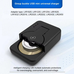 Button Battery Charger with LED Indicator Portable Charger Universal for LIR2016 LIR2025 LIR2032 Accessories