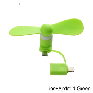 Universal Mobile Phone Handheld Fan Portable Phone Fan 2 in 1 Type-C Small Mini USB Chargeable Fan for Mobile Phone