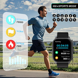 New Smart Watch 2.01 Inch Smart Watch Bluetooth Call Men Women IP68 Waterproof Sports Fitness Smart Watch