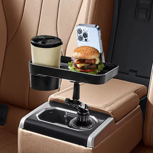 Adjustable Car Cup Holder Tray 360 Degree Rotatable Car Table for Phone Slot Food Organized Drink Holder in Car Accesories
