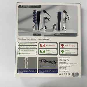 For PS VR2 Handle Charger Dock PS5 Multi-Function Cooling Station Stand Base for PS5 Host Game Disc CD VR Helmet Storage Holder