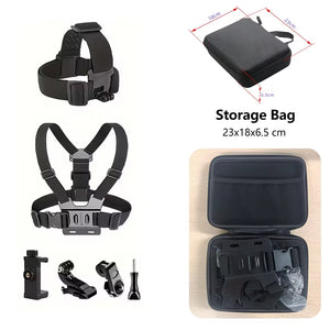 All-In-One Action Camera Accessories Kit Head Strap Chest Strap Mount Adjustable for Gopro Hero Phone Osmo SJCAM AKASO Insta360