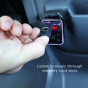 . Bluetooth FM Car Charger with LCD Screen, Type C, Wirelessly Stream Calls and Music
