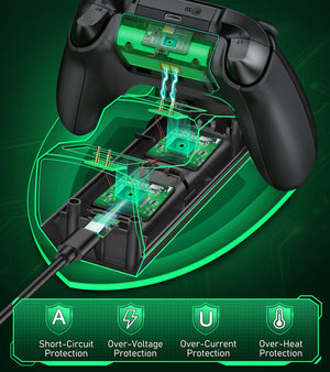 Charging Dock Station for Xbox One/Xbox One X/Xbox One S Controller Charger for Xbox Series X/Xbox Seires S with 2Pcs Batteries