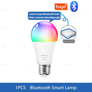 Tuya Smart LED Light Bulbs 220V 110V 15W 20W Bluetooth/Wifi E27 Alexa LED Lamp RGB Smart Life APP Google Assisatnt Voice Control