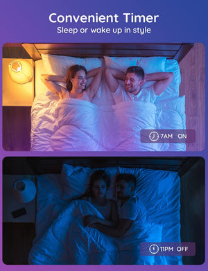 Smart Light Bulbs, Color Changing Light Bulb, Work with Alexa and Google Assistant, 16 Million Colors RGBWW, Wifi & Bluetooth LED Light Bulbs, Music Sync, A19, 800 Lumens, 4 Pack