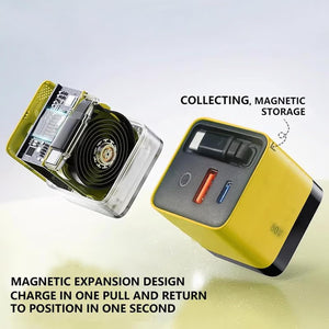 3 in 1 Gan Charger,Scalable 80W Max Fast Charger Module with Type C Cable and 2 USB Ports, Retractable Spiritukal 80 Watt Charging, Wall Plug with 31.5 Inch Cable for Iphone (2*Green)