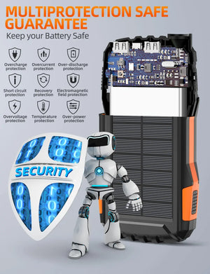 Portable Power Bank for Outdoor Activities Solar Charger, Power Bank, Portable Charger Power Bank External Battery Pack 5V3.1A Q