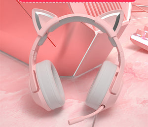 Head-Mounted Gaming Gaming Cute Girls Wired Computer Headset