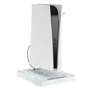 For PS VR2 Handle Charger Dock PS5 Multi-Function Cooling Station Stand Base for PS5 Host Game Disc CD VR Helmet Storage Holder