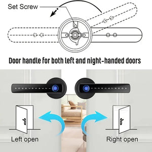 M5 Tuya BLE Fingerprint Door Lock Digital Electronic Lock with Password/Key/Ic Card/ Smartlife/ Tuya APP Unlock