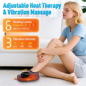 New Electric 3-In-1 Ankle Calf Foot Vibration Massager 6 Levels Hot Compress Massage Ankle Brace Plantar Fascia Leg Muscle Relax