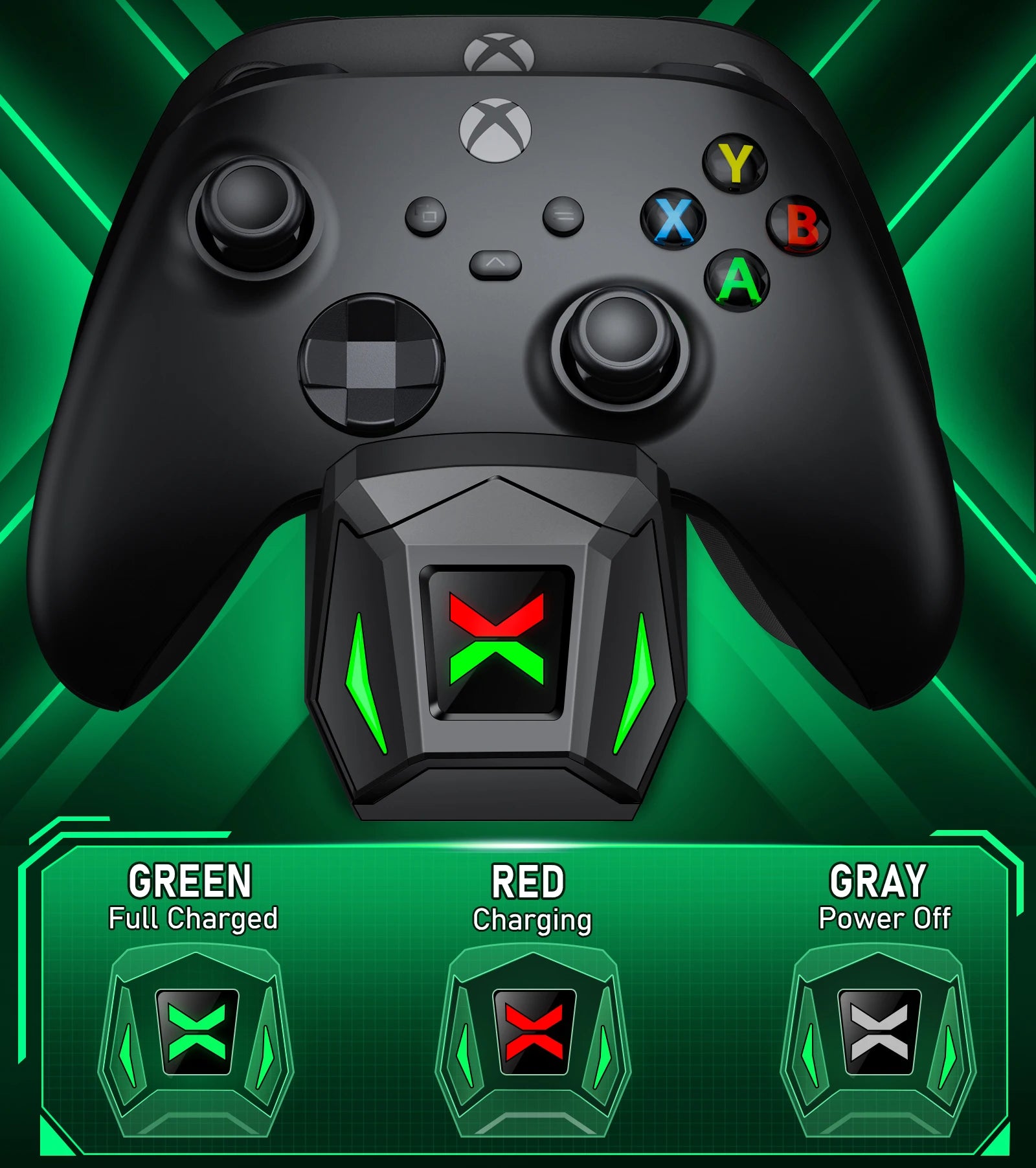 Charging Dock Station for Xbox One/Xbox One X/Xbox One S Controller Charger for Xbox Series X/Xbox Seires S with 2Pcs Batteries