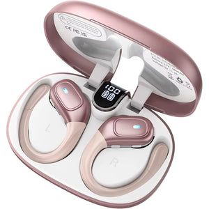 Sport Bluetooth 5.3 Earphones Earhook Headphones IPX7 Waterproof Wireless Earbuds 75 Hrs with LED Power Display Physical Buttons