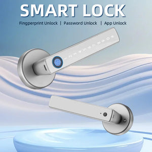 M5 Tuya BLE Fingerprint Door Lock Digital Electronic Lock with Password/Key/Ic Card/ Smartlife/ Tuya APP Unlock