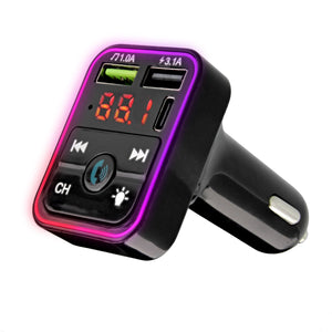 . Bluetooth FM Car Charger with LCD Screen, Type C, Wirelessly Stream Calls and Music