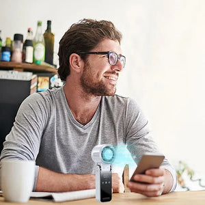 Portable Fan Portable Handheld Neck Fan Energy Saving Cooling Device with Digital Display Silent Multi-Speed Settings Outdoor