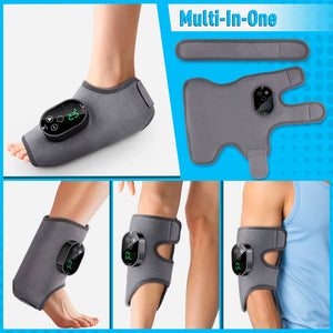New Electric 3-In-1 Ankle Calf Foot Vibration Massager 6 Levels Hot Compress Massage Ankle Brace Plantar Fascia Leg Muscle Relax