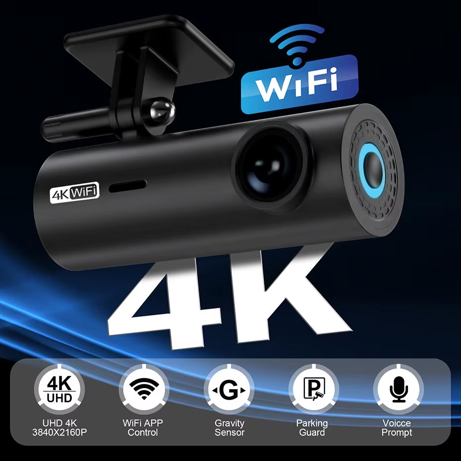LF10 Front 4K Dashcam Loop Recording 3840*2160P Auto Overwriting Car Video Recorders Time Overprint Video Playback Dash Cams DVR