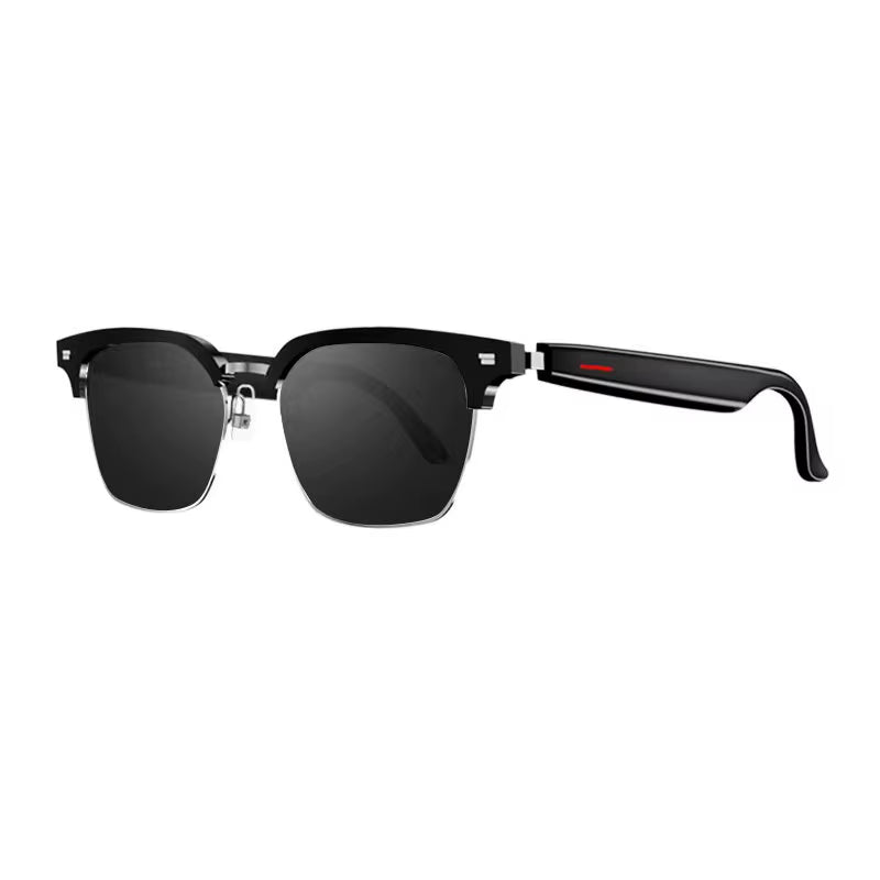 2 in 1 Smart Glasses Headset, Bluetooth Audio Call AI Voice Noise Reduction Music Eyewear Waterproof Speaker Mics Calls Eyeglass