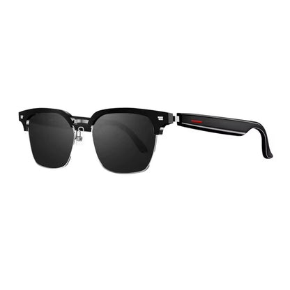 2 in 1 Smart Glasses Headset, Bluetooth Audio Call AI Voice Noise Reduction Music Eyewear Waterproof Speaker Mics Calls Eyeglass