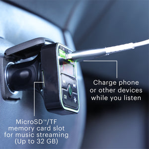 . Bluetooth FM Car Charger with LCD Screen, Type C, Wirelessly Stream Calls and Music