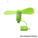 Universal Mobile Phone Handheld Fan Portable Phone Fan 2 in 1 Type-C Small Mini USB Chargeable Fan for Mobile Phone