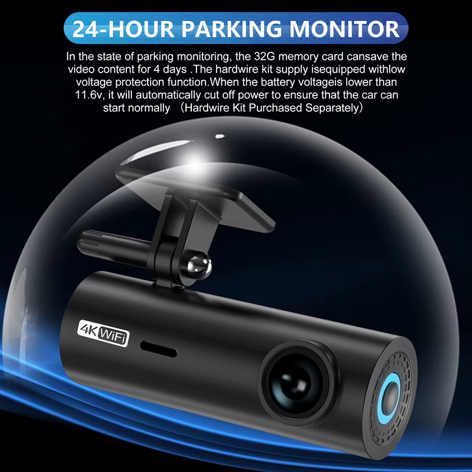 LF10 Front 4K Dashcam Loop Recording 3840*2160P Auto Overwriting Car Video Recorders Time Overprint Video Playback Dash Cams DVR