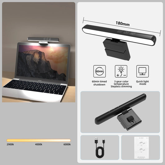 USB Stepless Dimming Screen Hanging Light Curved Screen Monitor Light RGB Background Atmosphere Desk Lamp Monitor Light Bar