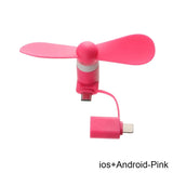 Universal Mobile Phone Handheld Fan Portable Phone Fan 2 in 1 Type-C Small Mini USB Chargeable Fan for Mobile Phone