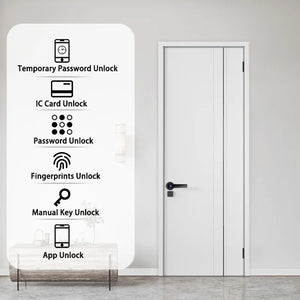 M5 Tuya BLE Fingerprint Door Lock Digital Electronic Lock with Password/Key/Ic Card/ Smartlife/ Tuya APP Unlock