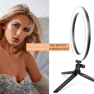 26CM RGB Fill Photography Lighting Phone Ringlight Tripod Stand Photo Led Selfie Remote Control Ring Light Lamp Youtube Live