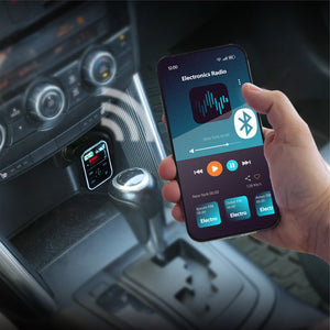 . Bluetooth FM Car Charger with LCD Screen, Type C, Wirelessly Stream Calls and Music