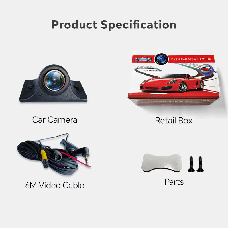 AHD 1080P Front Side Rear View Camera Night Vision 170° Golden Fisheye Lens Car Reverse Backup Cam for  Dash Cam