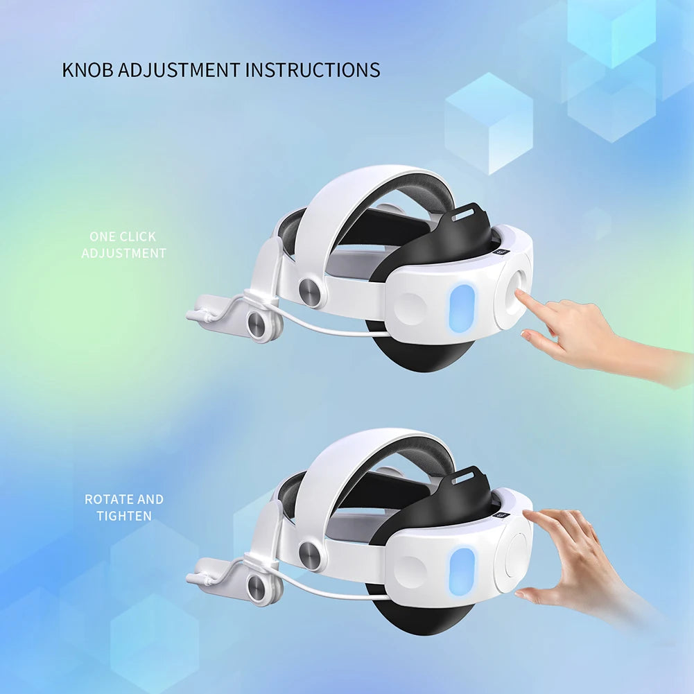 10000Mah Comfort Head Strap  VR Headsets Adjustable VR/AR Straps Facial Stress Reducing Elite Strap Replacement