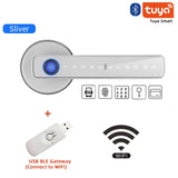 M5 Tuya BLE Fingerprint Door Lock Digital Electronic Lock with Password/Key/Ic Card/ Smartlife/ Tuya APP Unlock