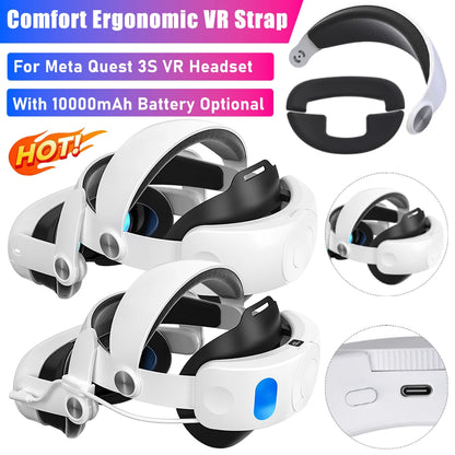 10000Mah Comfort Head Strap  VR Headsets Adjustable VR/AR Straps Facial Stress Reducing Elite Strap Replacement