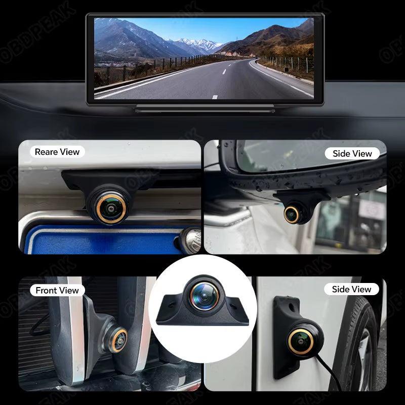 AHD 1080P Front Side Rear View Camera Night Vision 170° Golden Fisheye Lens Car Reverse Backup Cam for  Dash Cam