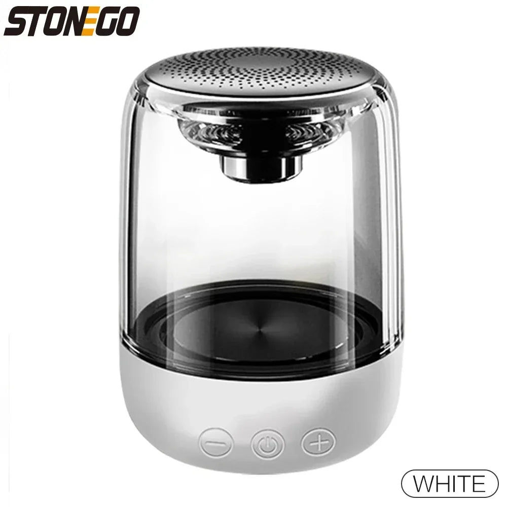 1PC Punk Style Dual Speakers Transparent Mechanical Wireless Bluetooth Speakers LED TWS Bass Diaphragm Sound