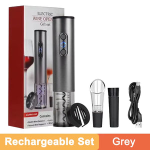 Electric Wine Bottle Opener Automatic Wine Opener Rechargeable Electric Corkscrew with Foil Cutter for Party Bar Wine Lover Gift
