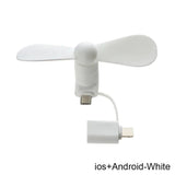 Universal Mobile Phone Handheld Fan Portable Phone Fan 2 in 1 Type-C Small Mini USB Chargeable Fan for Mobile Phone