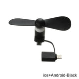Universal Mobile Phone Handheld Fan Portable Phone Fan 2 in 1 Type-C Small Mini USB Chargeable Fan for Mobile Phone