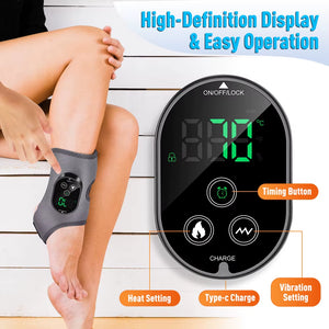 New Electric 3-In-1 Ankle Calf Foot Vibration Massager 6 Levels Hot Compress Massage Ankle Brace Plantar Fascia Leg Muscle Relax