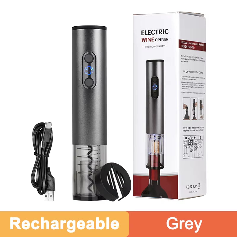 Electric Wine Bottle Opener Automatic Wine Opener Rechargeable Electric Corkscrew with Foil Cutter for Party Bar Wine Lover Gift