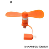 Universal Mobile Phone Handheld Fan Portable Phone Fan 2 in 1 Type-C Small Mini USB Chargeable Fan for Mobile Phone