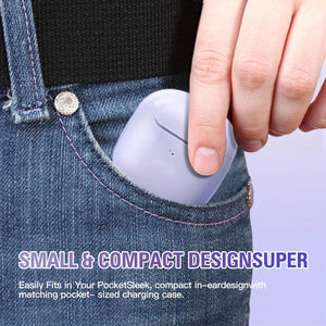 True Wireless Earbuds Purple in Ear Headphone with Charging Case Wireless Earbud Earbuds with Microphone for Work