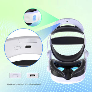 10000Mah Comfort Head Strap  VR Headsets Adjustable VR/AR Straps Facial Stress Reducing Elite Strap Replacement