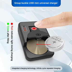 Button Battery Charger with LED Indicator Portable Charger Universal for LIR2016 LIR2025 LIR2032 Accessories