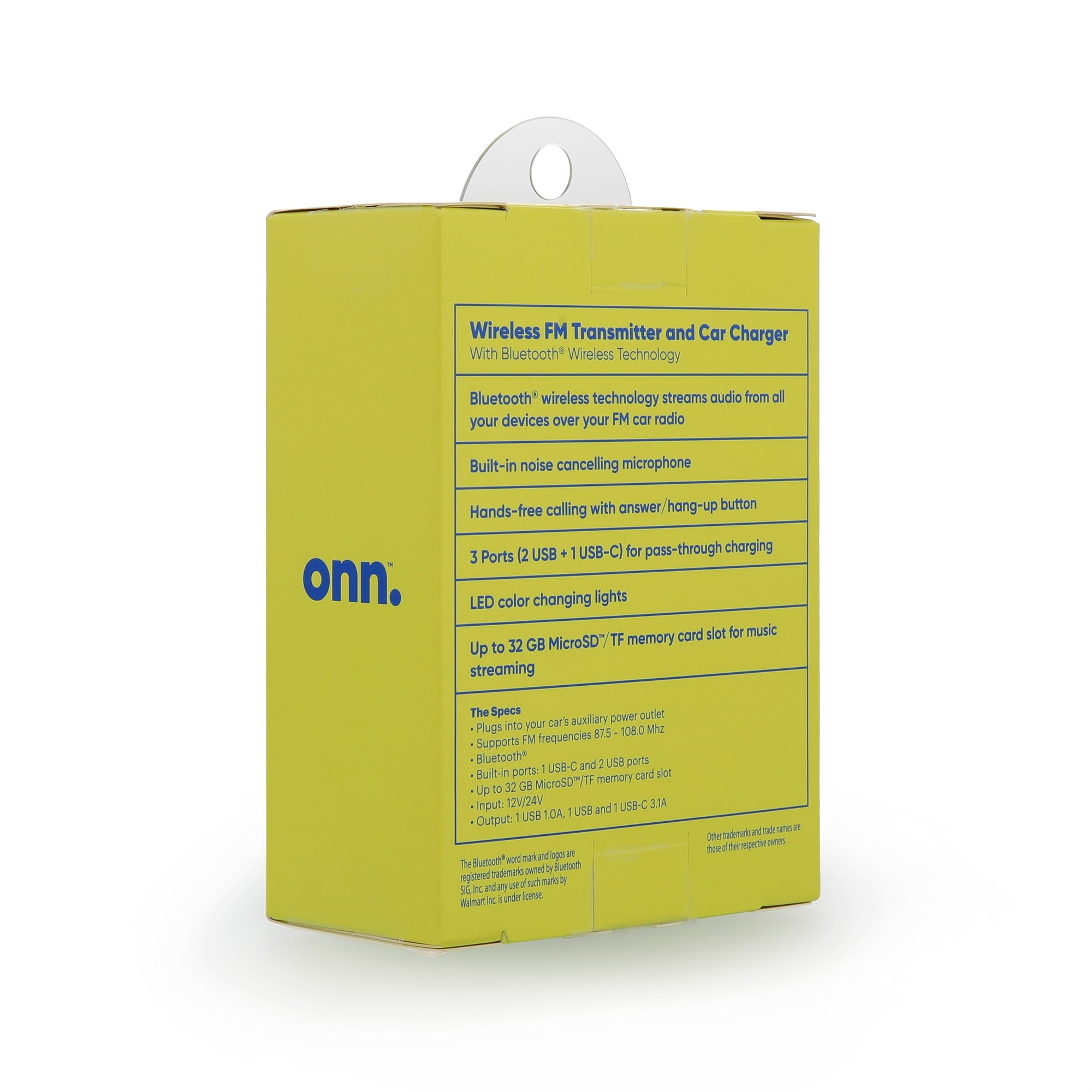 . Bluetooth FM Car Charger with LCD Screen, Type C, Wirelessly Stream Calls and Music